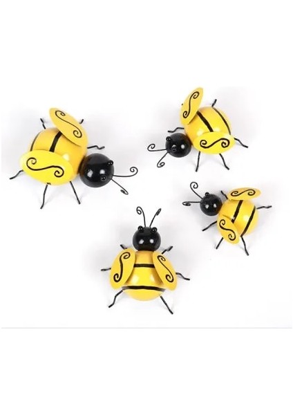 H-1 Adet Tarzı Mutlu Arı Günü Bahçe Dekorasyon Böcek Heykeli Kırsal Tarzı Metal Bumble Bee Uğur Böceği Dış Duvar Heykelleri Çit Süsleme (Yurt Dışından)