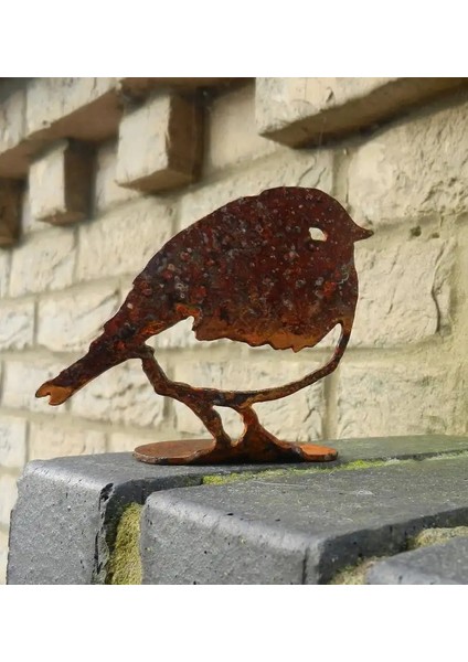 Ağaçkakan Tarzı Paslı Metal Kuş Siluetleri Bahçe Çit Dekoru Ağaçkakan Robin Steel Country Yard Art (Yurt Dışından) fırsatları