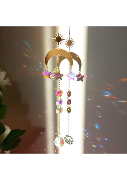 Ben Stil Güneş Yakalayıcı Aura Kristal Ay Evresi | Pencere Işık Yakalayıcı | Prizma Gök Gökkuşağı Yapıcı | Güneş Ay ve Yıldızlar | Cadı Hediye (Yurt Dışından) fiyatları