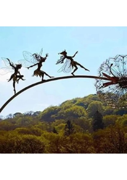 P16 Stili Tuin Decoratieve Staak En En Paardenbloemen Dans Samen Metalen Tuin Yard Art Decor Gazon Landschap Sculptuur Decor (Yurt Dışından) indirimleri
