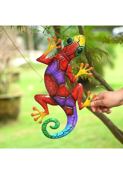 Yeşil Stil Metal Gecko Yard Bahçe Dekorasyon Açık Heykeller Ev-Bahçe Duvar Dekoru Minyatür Aksesuarlar Heykel Kertenkele Süsler Peri (Yurt Dışından) fırsatları