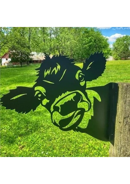 Inek Tarzı 30X28CM Çiftlik Gözetleme Hayvan Demir Sanat Ekleme Işareti Bahçe Heykelleri Dekorasyon Açık Bahçe Çim Bahisleri Metal Inek At Yard Dekorasyon (Yurt Dışından) indirimleri