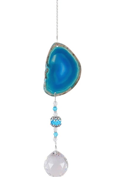 Mavi Stil Suncatcher Kristal Rüzgar Çanları Yıldız Güneş Ay Işığı Yakalayıcı Kolye Top Boncuk Asılı Gökkuşağı Maker Bahçe Ev Pencere Dekor (Yurt Dışından)