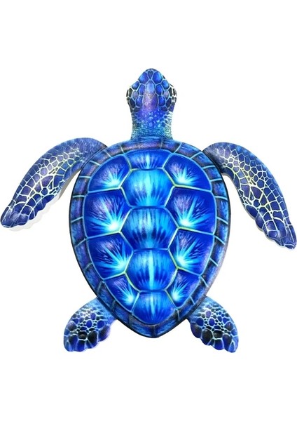 Mavi Stil Renkli Kabuk Kaplumbağa Metal Duvar Sanatı Dekor Ev Için Zarif Asılı Heykel (Yurt Dışından)