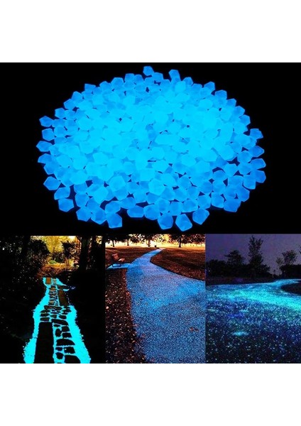 Mavi Stil mm Işıklı Taşlar Karanlıkta Parlıyor Çakıl Ev Bahçe Dekorasyonu Açık Yard Çim Yolu Dekor Akvaryum Glow Kayaları (Yurt Dışından) indirimleri