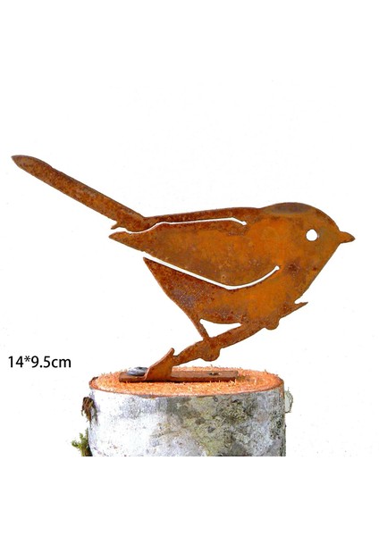 Bushtit Tarzı Paslı Metal Kuş Siluetleri Bahçe Çit Dekoru Ağaçkakan Robin Steel Country Yard Art (Yurt Dışından)