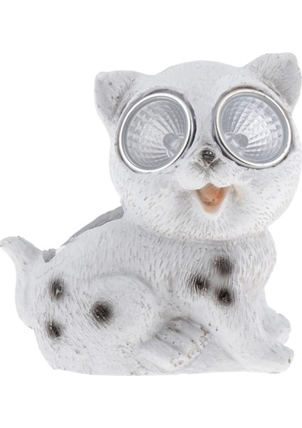 Kedi Stili Reçine Hayvan Bahçesi Heykeli Heykelcik - Kapalı Bahçe Çim Yard Süslemeleri Için Güneş Enerjili Dış Mekan Işıkları, Eve Taşınma Hediyesi (Yurt Dışından)