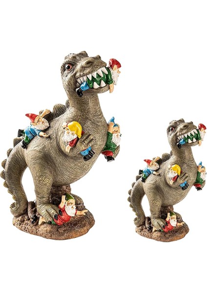 S Tarzı Reçine Dinozor Cüce Heykelcik Heykeli Komik Dinozor Yeme Gnome Heykeli Karikatür Heykel Açık Bahçe Süs Ev Dekor Için (Yurt Dışından)