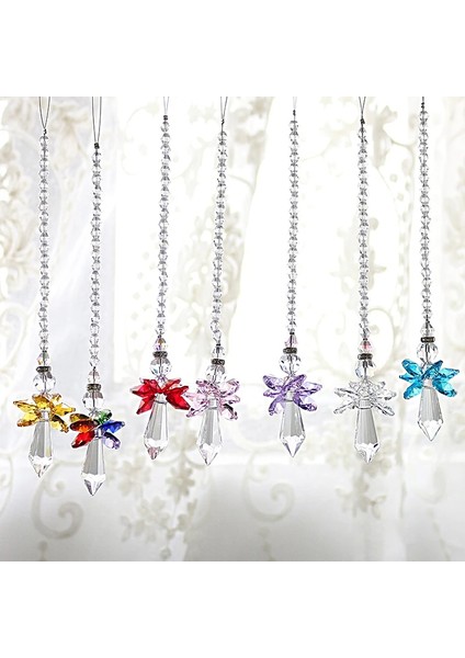 Renk 1 Tarzı H&d Kristal Koruyucu Melek Suncatcher Araba Charm Dikiz Aynası Için Ev Bahçe Asılı Dekorasyon Hediyesi (Çakra) (Yurt Dışından) modelleri