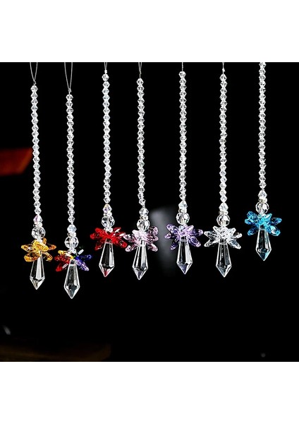 Renk 1 Tarzı H&d Kristal Koruyucu Melek Suncatcher Araba Charm Dikiz Aynası Için Ev Bahçe Asılı Dekorasyon Hediyesi (Çakra) (Yurt Dışından) fırsatları