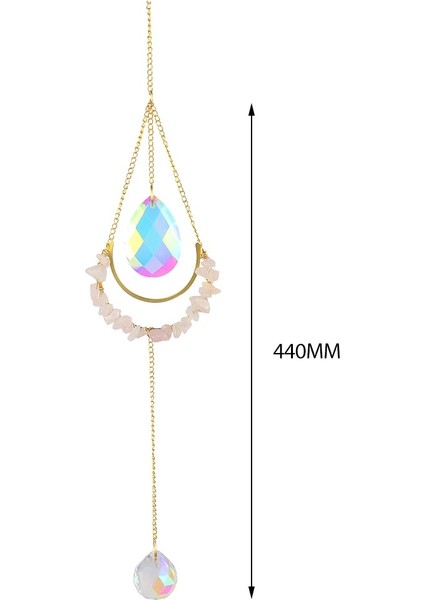 Pembe 02 Stili Kristaller Rüzgar Çanı Güneş Işığı Yakalayıcı Muhteşem Kolyeler Aydınlatma Rüzgar Çanı Asılı Takı Ev ​​dekorasyonu Bahçe Pencere Dekoru (Yurt Dışından)