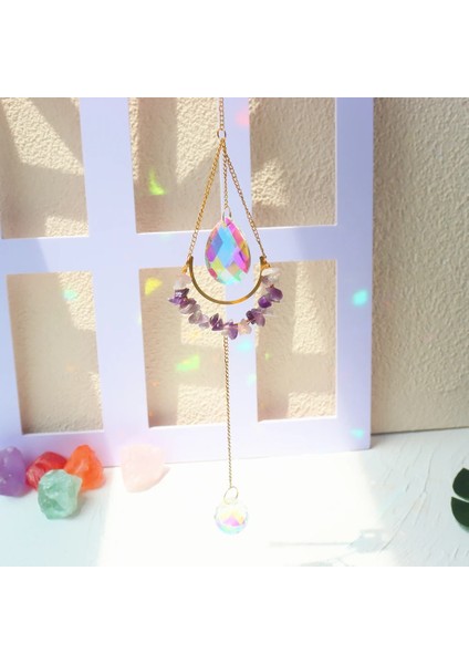 Pembe 02 Stili Kristaller Rüzgar Çanı Güneş Işığı Yakalayıcı Muhteşem Kolyeler Aydınlatma Rüzgar Çanı Asılı Takı Ev ​​dekorasyonu Bahçe Pencere Dekoru (Yurt Dışından) indirimleri