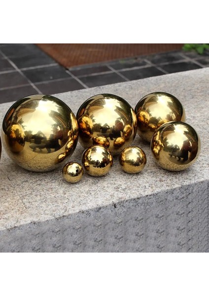 32 mm Tarzı Paslanmaz Çelik Içi Boş Metal Küre Dikişsiz Metal Bahçe Dekorasyonu Jardinaj Altın Aynalı Küre Çapı (Yurt Dışından)