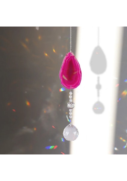 Gül Tarzı Suncatcher Kristal Rüzgar Çanları Yıldız Güneş Ay Işığı Yakalayıcı Kolye Top Boncuk Asılı Gökkuşağı Maker Bahçe Ev Pencere Dekor (Yurt Dışından)