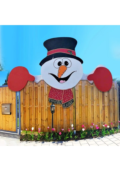 C Stili Noel Takılar Kardan Adam Çit Peeker Noel Dekorasyonu Açık Hava Şenliği Vesilesiyle Noel Ev Bahçe Dekoru (Yurt Dışından)