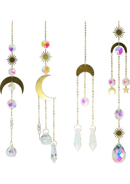 No.7 Tarzı Ay Gökkuşağı Kristal Asılı Prizma Süsleme Rüzgar Çanı Ev Bahçe Veranda Sundurma Dekorasyon Kristal Rüzgar Çanları Kolye (Yurt Dışından)