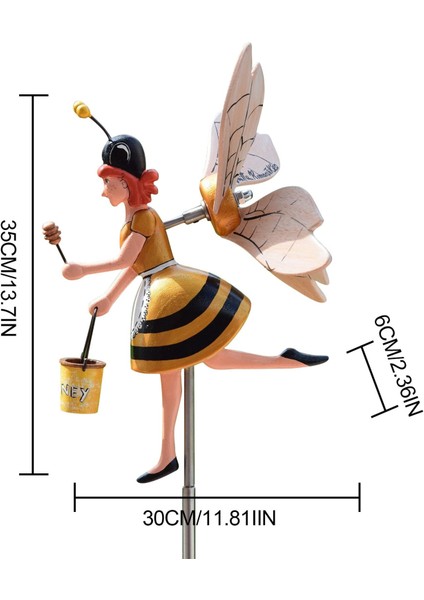F Stili Bahçe Dekor Rüzgar Ers Whirligig-Asuka Serisi Yel Değirmeni Whirly Miss Beesy Bahçe Çim Dekorasyon Çiçek Süsleme Dekorasyonu (Yurt Dışından) modelleri