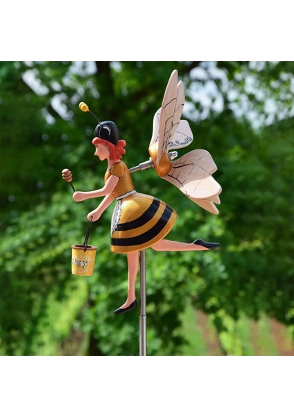 F Stili Bahçe Dekor Rüzgar Ers Whirligig-Asuka Serisi Yel Değirmeni Whirly Miss Beesy Bahçe Çim Dekorasyon Çiçek Süsleme Dekorasyonu (Yurt Dışından) fırsatları