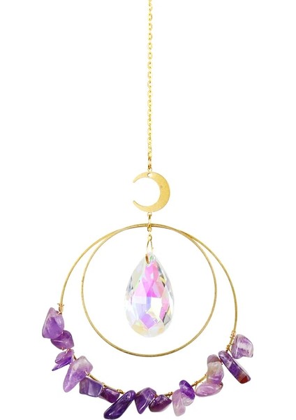 O Tarzı Kristal Sunburst Güneş Işığı Yakalayıcı Asılı Modern Yıldız Ay Prizma Prizmatik Sanat El Yapımı Kolye Pencere Araba Odası Dekor (Yurt Dışından)