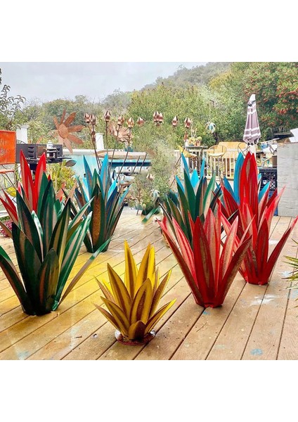 Kraliyet Mavisi Stili 27CM Dıy Yapay Tekila Rustik Heykeli Jardin Agave Bitki Veranda Yard Süslemeleri Metal Tekila Heykel Tuin Decoratie Açık (Yurt Dışından) fırsatları