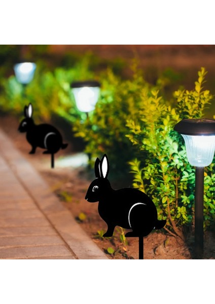 D Stili Sanat Tavşan Metal Heykeli Peg 2d Tavşan Figürü Zemin Yard Dekor Hediye Için Ekle Dekor Hediye Malikane Çim Siyah Bahçe Dekorasyon (Yurt Dışından) modelleri