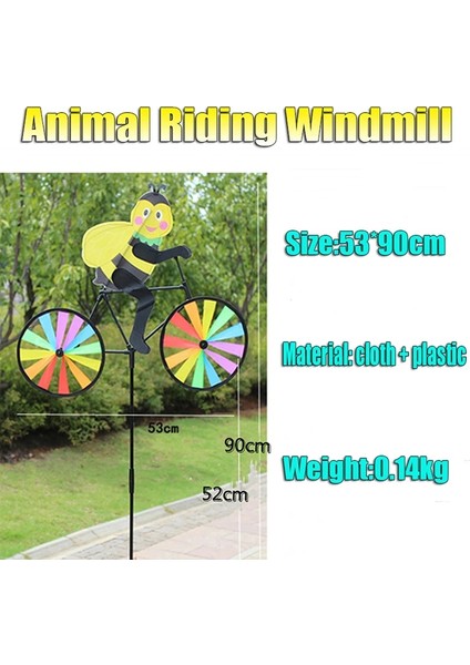 C Stili Dıy Yel Değirmeni Hayvan Bisiklet Rüzgar Er Whirligig Bahçe Çim Dekoratif Aletler Çocuklar Açık Oyuncaklar Tavşan Arı Kaplan Bisiklet (Yurt Dışından)