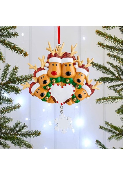 C Stili Kişiselleştirilmiş Ren Geyiği Ailesi Yılbaşı Ağacı Süsü Sevimli Geyik Tatili Kış Hediyesi Noel Aile Süsü (Yurt Dışından)