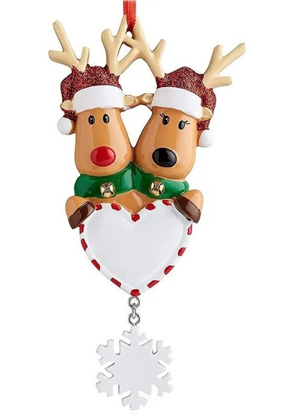 C Stili Kişiselleştirilmiş Ren Geyiği Ailesi Yılbaşı Ağacı Süsü Sevimli Geyik Tatili Kış Hediyesi Noel Aile Süsü (Yurt Dışından)