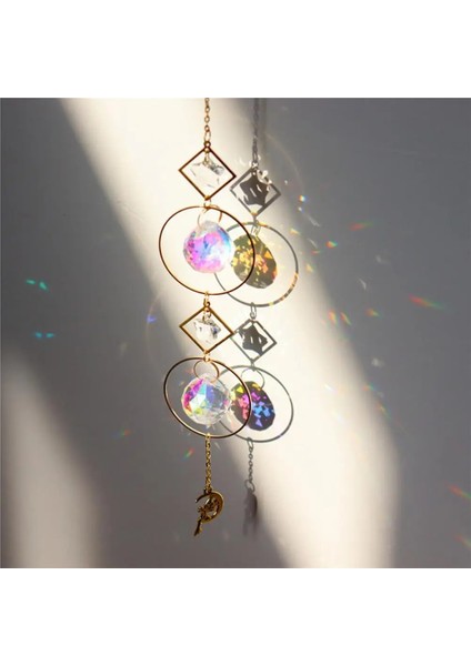 F Stili Güneş Yakalayıcı Kristal Top Kolye Gökkuşağı Üreticisi Windchime Avize Kristaller Top Prizma Kolye Asılı Cam Çakra Ev Bahçe (Yurt Dışından)