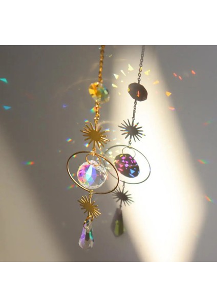 F Stili Güneş Yakalayıcı Kristal Top Kolye Gökkuşağı Üreticisi Windchime Avize Kristaller Top Prizma Kolye Asılı Cam Çakra Ev Bahçe (Yurt Dışından)