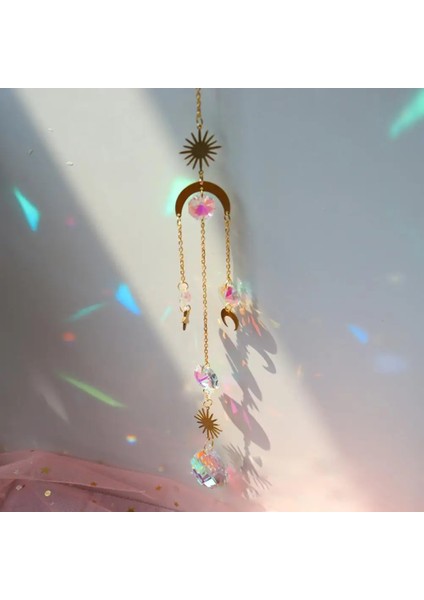 F Stili Güneş Yakalayıcı Kristal Top Kolye Gökkuşağı Üreticisi Windchime Avize Kristaller Top Prizma Kolye Asılı Cam Çakra Ev Bahçe (Yurt Dışından)