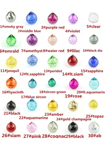Menekşe Tarzı 15MM 8 Adet Karışık Renkler Yönlü Kristal Top Kristal Prizma Kolye Parçalar Için Prizma Topu Feng Shui X-Mas Kristal (Yurt Dışından)