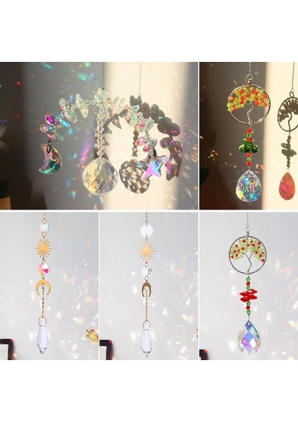 No.8 Stili Ay Yıldız Kristal Prizmalar Asılı Gökkuşağı Chaser Aydınlatma Aksesuarları Pencere Perdeleri Için Kolye Bahçe Araba Dekor (Yurt Dışından) fiyatları