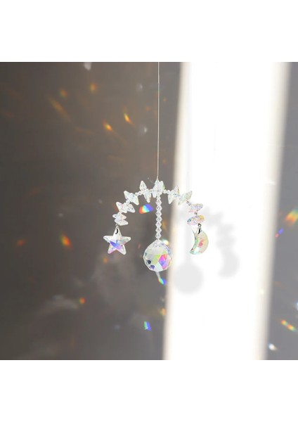 No.8 Stili Ay Yıldız Kristal Prizmalar Asılı Gökkuşağı Chaser Aydınlatma Aksesuarları Pencere Perdeleri Için Kolye Bahçe Araba Dekor (Yurt Dışından) modelleri