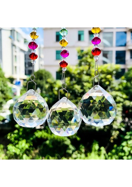 Akra Kristal Prizmalar Top Gökkuşağı Suncatcher Avize Asılı Kristaller Kolye Boncuk Noel Ev Bahçe Düğün Dekor (Yurt Dışından)