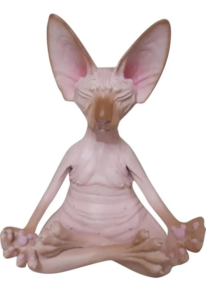 E Stili x Kaprisli Buda Kedi Heykelcik x Meditasyon Kedi Meditasyon Sanat Heykeller Açık Bahçe Heykelleri Figürler Yoga (Yurt Dışından)