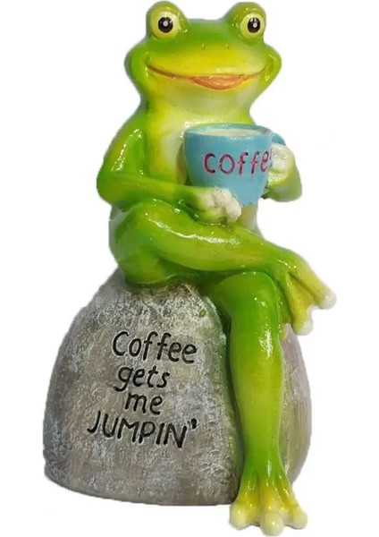 Mavi Stil 40%hotahayvan Tasarım Heykel Yeşil Oturan Kurbağa Içme Kahve Taş Bahçe Heykeli Ev Dekorasyonu Için (Yurt Dışından)