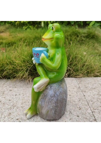 Mavi Stil 40%hotahayvan Tasarım Heykel Yeşil Oturan Kurbağa Içme Kahve Taş Bahçe Heykeli Ev Dekorasyonu Için (Yurt Dışından) indirimleri