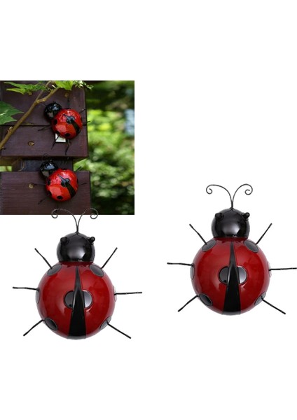 2 Paket Kırmızı Uğur Böceği Böcek Süsleme Ev Bahçe Dekor Duvar Asılı Sanat Zanaat (Yurt Dışından)