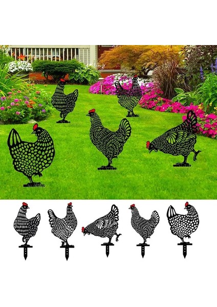 07-3 Adet Tarzı Lawken Dekorasyon Akrilik Çiftlik Hayvanı Tavuk Ev Açık Veranda Bahçe Zemin Dekorasyon Bahçe Dekorasyon Işaretleri (Yurt Dışından) modelleri