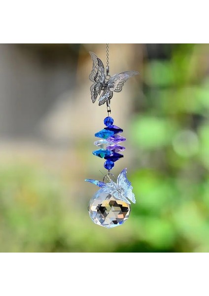 Hafif Mavi Çiçek Stili 30CM Kristal Güneş Yakalayıcılar Kelebek Güneş Yakalayıcılar Pencere Gökkuşağı Koleksiyonu Asılı Kristal Süsleme Pencere Prizmalar Dekorasyon Kainai (Yurt Dışından) fiyatları