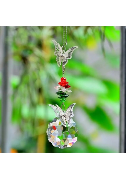 Hafif Mavi Çiçek Stili 30CM Kristal Güneş Yakalayıcılar Kelebek Güneş Yakalayıcılar Pencere Gökkuşağı Koleksiyonu Asılı Kristal Süsleme Pencere Prizmalar Dekorasyon Kainai (Yurt Dışından) indirimleri
