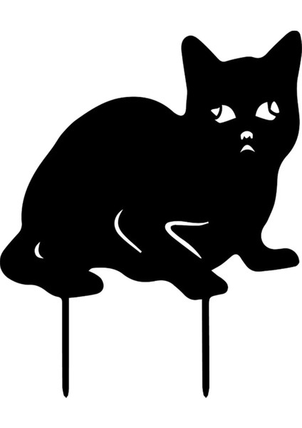 No.2 Tarzı Bahçe Kedi Kazıkları Akrilik Kedi Siluetleri Dekorasyon Su Geçirmez Hava Koşullarına Dayanıklı Kedi Yard Sanat Avlular Arka Bahçeler Çimenler (Yurt Dışından)
