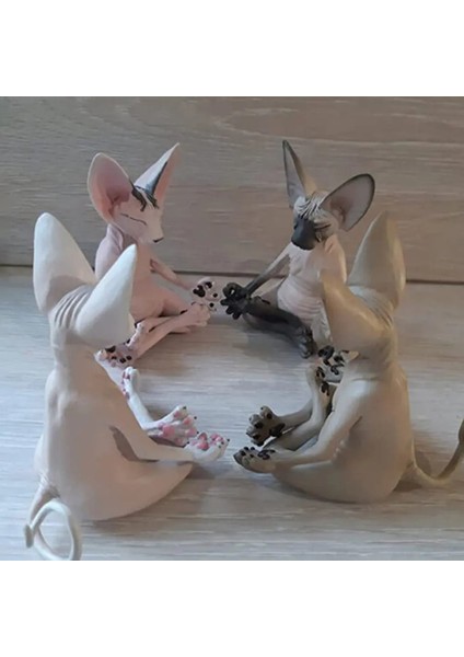 1 Stili Yazın Yeni Kedi Heykelcik Sphynx Meditasyon Heykeli Yoga Hayvan Kedi Meditasyon Sanat Heykel Mikro Dekorasyon Bahçe Ev Ofis Süsleme (Yurt Dışından)