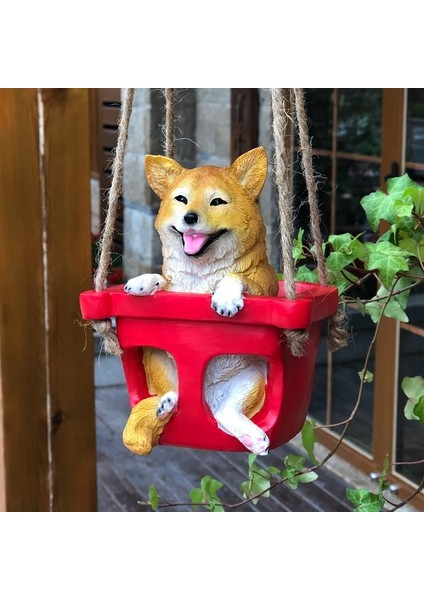 Shiba Inu Stili Yaratıcı Sevimli Kedi Köpek Tavşan Reçine Yalan Gnome Kurbağa Heykeli Bahçe Ağaç Üzerinde Asmak Dekoratif Kolye Kapalı Açık Dekor Süsleme (Yurt Dışından) modelleri