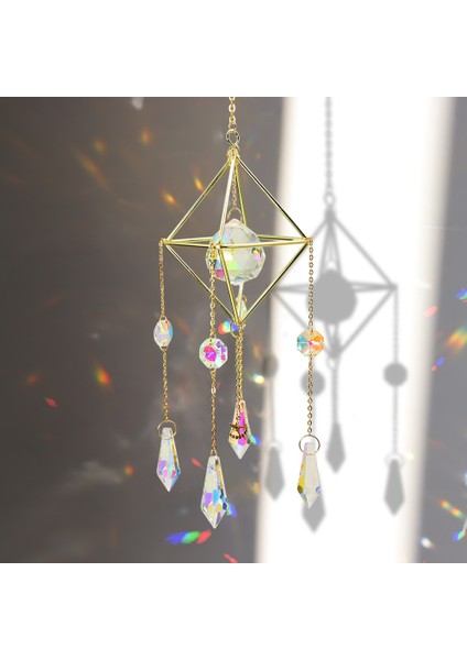 P Stili Kristal Sunburst Güneş Işığı Yakalayıcı Asılı Modern Yıldız Ay Prizma Prizmatik Sanat El Yapımı Kolye Pencere Araba Odası Dekor (Yurt Dışından) fiyatları