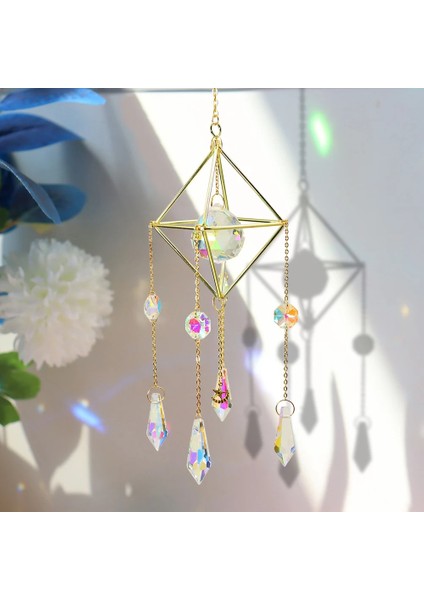 P Stili Kristal Sunburst Güneş Işığı Yakalayıcı Asılı Modern Yıldız Ay Prizma Prizmatik Sanat El Yapımı Kolye Pencere Araba Odası Dekor (Yurt Dışından) indirimleri