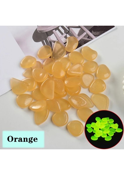 Turuncu Tarzı 50 Parça 50 Lot Aydınlık Çakıl Taşları Karanlıkta Glow Bahçe Süsleri Taş Yürüyüş Yolları Bahçe Yolu Veranda Çim Yard Dekor (Yurt Dışından)