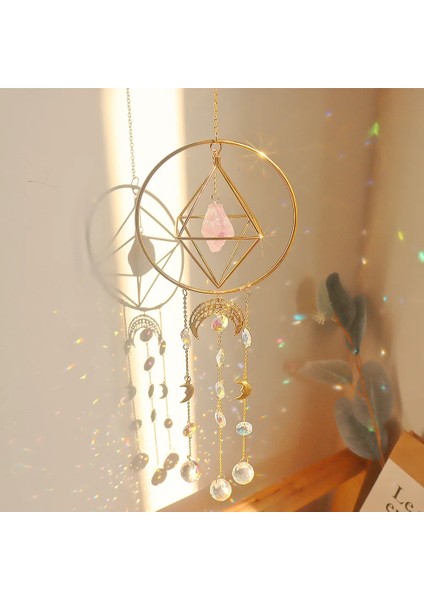 U Tarzı Suncatcher Kristal Rüzgar Çanı Yıldız Ay Güneş Yakalayıcılar Rüzgar Çanları Kaplama Renkli Boncuklar Bahçe Dekoru El Sanatları Için Asılı Damla (Yurt Dışından)