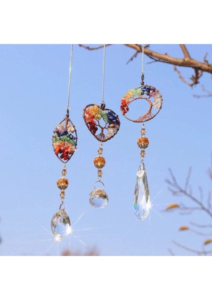 No.9 Tarzı Güneş Yakalayıcılar Asılı Kristal Hayat Ağacı Taş Boncuklar Prizma Kolye El Sanatları Rüzgar Çanları Pencere Ev Bahçe Dekorasyonu Ловец Солнца (Yurt Dışından) fırsatları